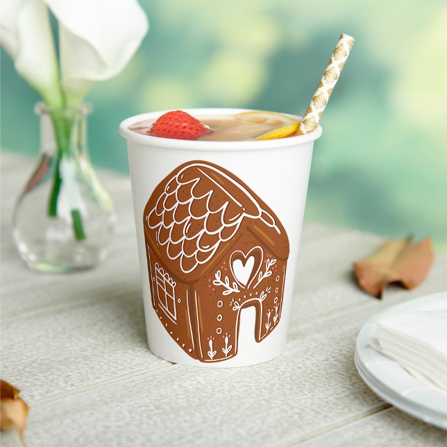 Cute Gingerbread House Holiday Cookie Paper Cups (Creator Uploaded)