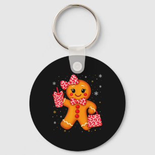Cute Gingerbread Leopard Bow Christmas Xmas Girl W Keychain