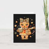 Cute Gingerbread Leopard Christmas Xmas Girl Women