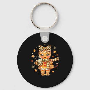 Cute Gingerbread Leopard Christmas Xmas Girl Women Keychain