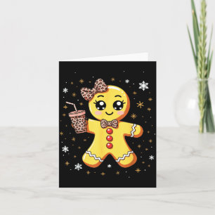 Cute Gingerbread Leopard Coquette Christmas  Card
