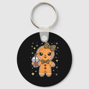 Cute Gingerbread Leopard Coquette Christmas Xmas G Keychain