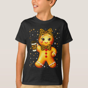 Cute Gingerbread Leopard Coquette Christmas Xmas G T-Shirt