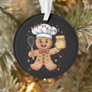 Cute Gingerbread Man Baker Christmas Chef Bake  Ornament
