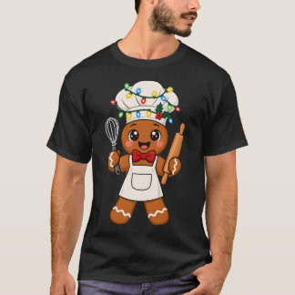 Cute Gingerbread Man Baker Funny Christmas Chef T-Shirt