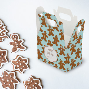 Cute Gingerbread Man Christmas Cookies Favour Boxe Favor Box