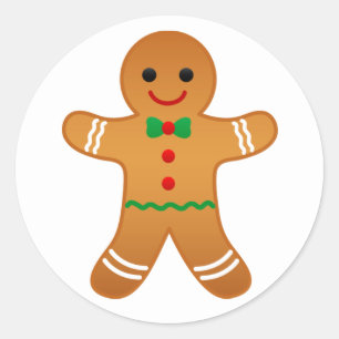 Cute Gingerbread Man Christmas Sticker