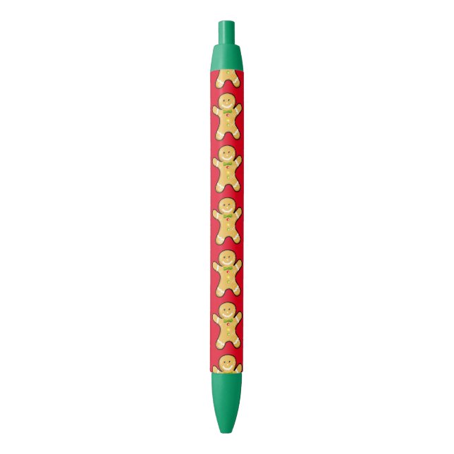 Cute gingerbread man cookie - Christmas Black Ink Pen (Front Vertical)