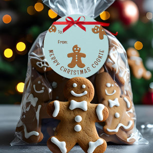 Cute Gingerbread Man Cookie Christmas Favor Tags