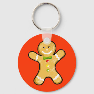 Cute gingerbread man cookie keychain