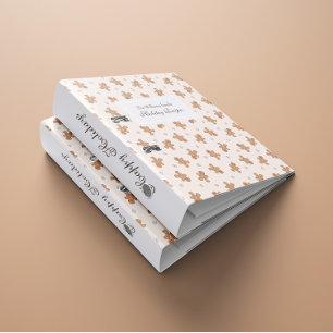 Cute Gingerbread Man Holiday Family Binder