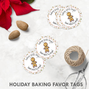 Cute Gingerbread Man Homemade Cookies + Treats Fun Favour Tags