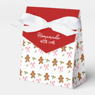 Cute gingerbread man Made with love Cookie Favor Box