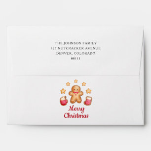 Cute Gingerbread Man Merry Christmas  Envelope