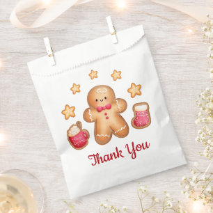 Cute Gingerbread Man Merry Christmas Thank You  Favour Bag