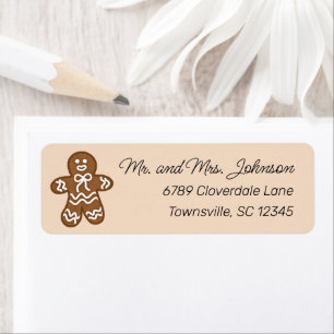 Cute Gingerbread Man Return Address