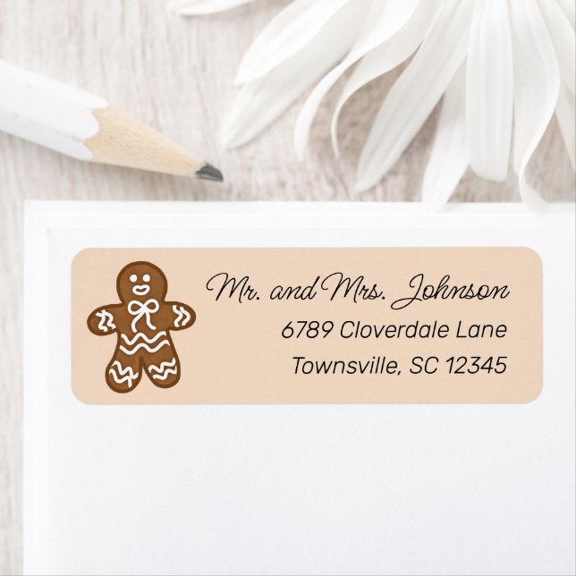 Cute Gingerbread Man Return Address (Insitu)