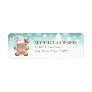 Cute Gingerbread Man Return Address Labels