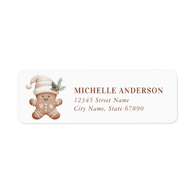 Cute Gingerbread Man Return Address Labels (Front)
