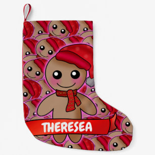 Cute Gingerbread Man Xmas Cookie Small Christmas Stocking