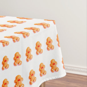 Cute Gingerbread Man Xmas Holiday 4Ann Tablecloth