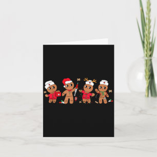 Cute Gingerbread Nurse Christmas Design Medical Hu Card