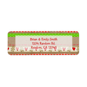 Cute gingerbread pattern return address labels