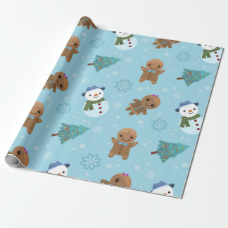 Cute Gingerbread Pattern Wrapping Paper