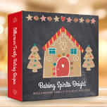 Cute Gingerbread Rustic Chalkboard Recipe Cookbook Binder<br><div class="desc">Here’s a wonderful way to keep track of all your favourite holiday recipes. Easily access your holiday culinary adventures with this adorable, fun, chic, simple, modern, custom name Christmas recipe binder. A cute gingerbread house, cookie trees, stars, hearts and candies overlay a dark charcoal grey chalkboard. An additional gingerbread wreath...</div>