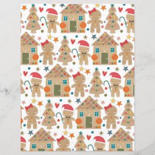 Cute Gingerbread Scrapbook Paper