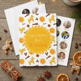 Cute Gingerbread & Spices 12 Month Photo Collage  Card