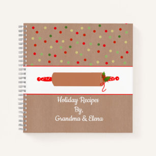 Cute Gingerbread Theme Holiday Bakery Recipe  Notebook