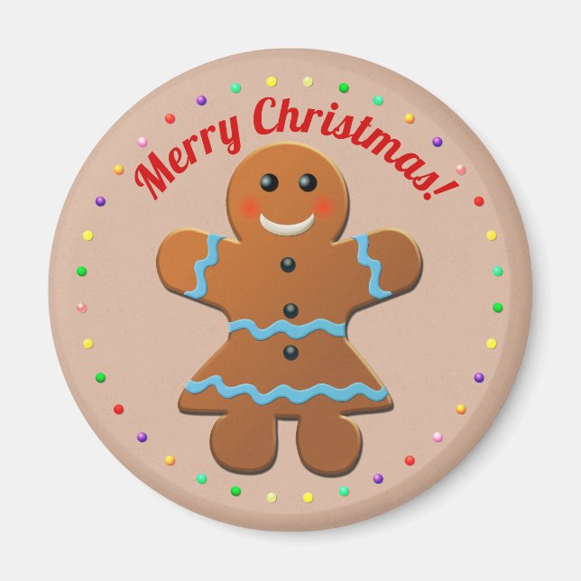 Cute Gingerbread Woman Magnet (Front)