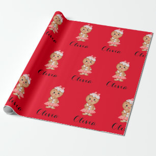 cute gingerbread  wrapping paper sheets