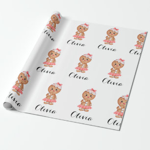 cute gingerbread wrapping paper sheets