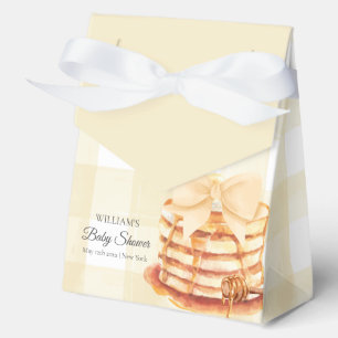 Cute Gingham Bow Pancake Brunch Baby Shower Favor Box