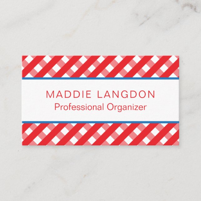 Cute Gingham Business or Contact Cards (Front)