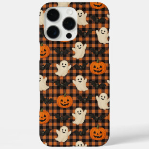 Cute, gingham halloween ghost pumpkin bats iPhone 16 pro max case