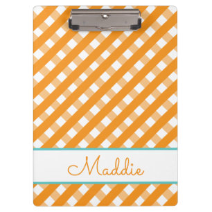 Cute Gingham Personalized Clipboard