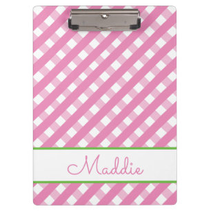 Cute Gingham Personalized Clipboard