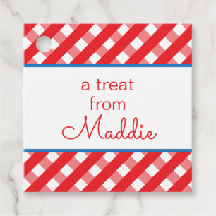 Cute Gingham Personalized Gift or Favour Tags