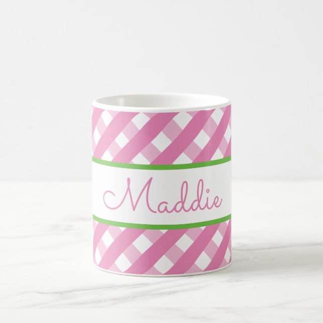 Cute Gingham Personalized Mug (Center)