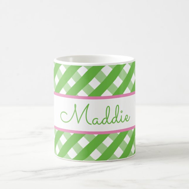 Cute Gingham Personalized Mug (Center)