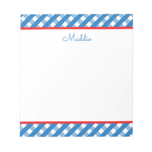 Cute Gingham Personalized Notepad