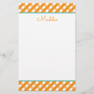 Cute Gingham Personalized Stationery