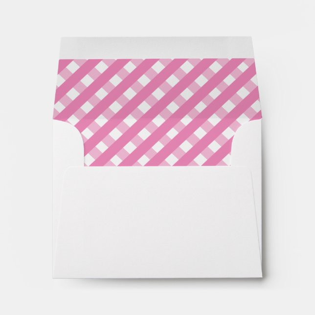 Cute Gingham Personalized Stationery Envelopes (Back (Bottom))