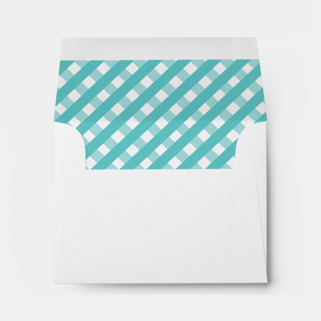Cute Gingham Personalized Stationery Envelopes (Back (Bottom))