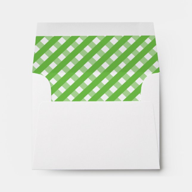Cute Gingham Personalized Stationery Envelopes (Back (Bottom))