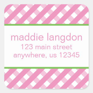 Cute Gingham Return Address Labels