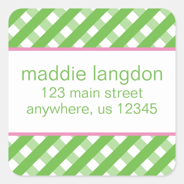 Cute Gingham Return Address Labels (Front)